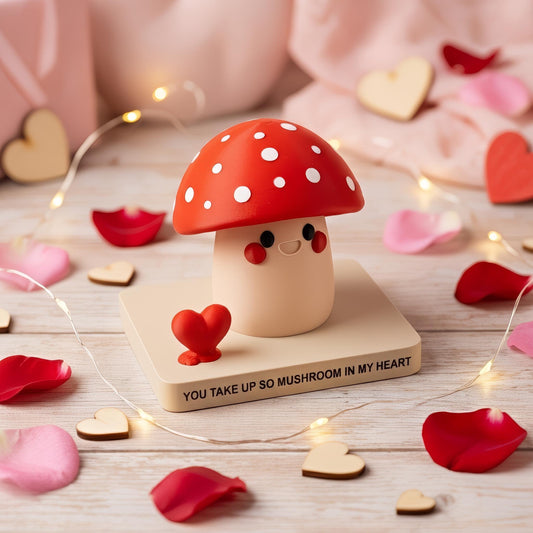 Cadeau voor Haar & Beste Vriendin - Paddenstoel Decoratie als Gelukscadeau - Valentijnscadeau Vrouw - Woondecoratie en Bureau Accessoires