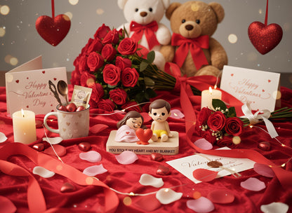 Süße Paar Figur im Bett – Lustiges Geschenk für Paare zum Zusammen Schlafen