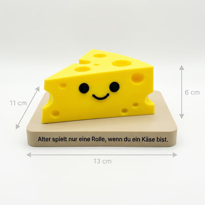 Origineel verjaardagscadeau – grappig kaasje op voet – bureau decoratie – tekst op de voorkant personaliseerbaar – cadeau voor hem/haar