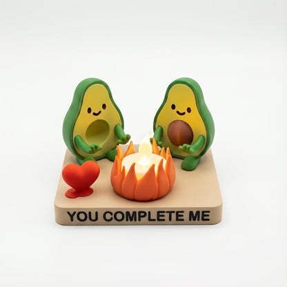 Gepersonaliseerde Avocado Waxinelichthouder voor Stellen - Uniek Valentijn Cadeau voor Haar en Hem - Gezellige Woondecoratie