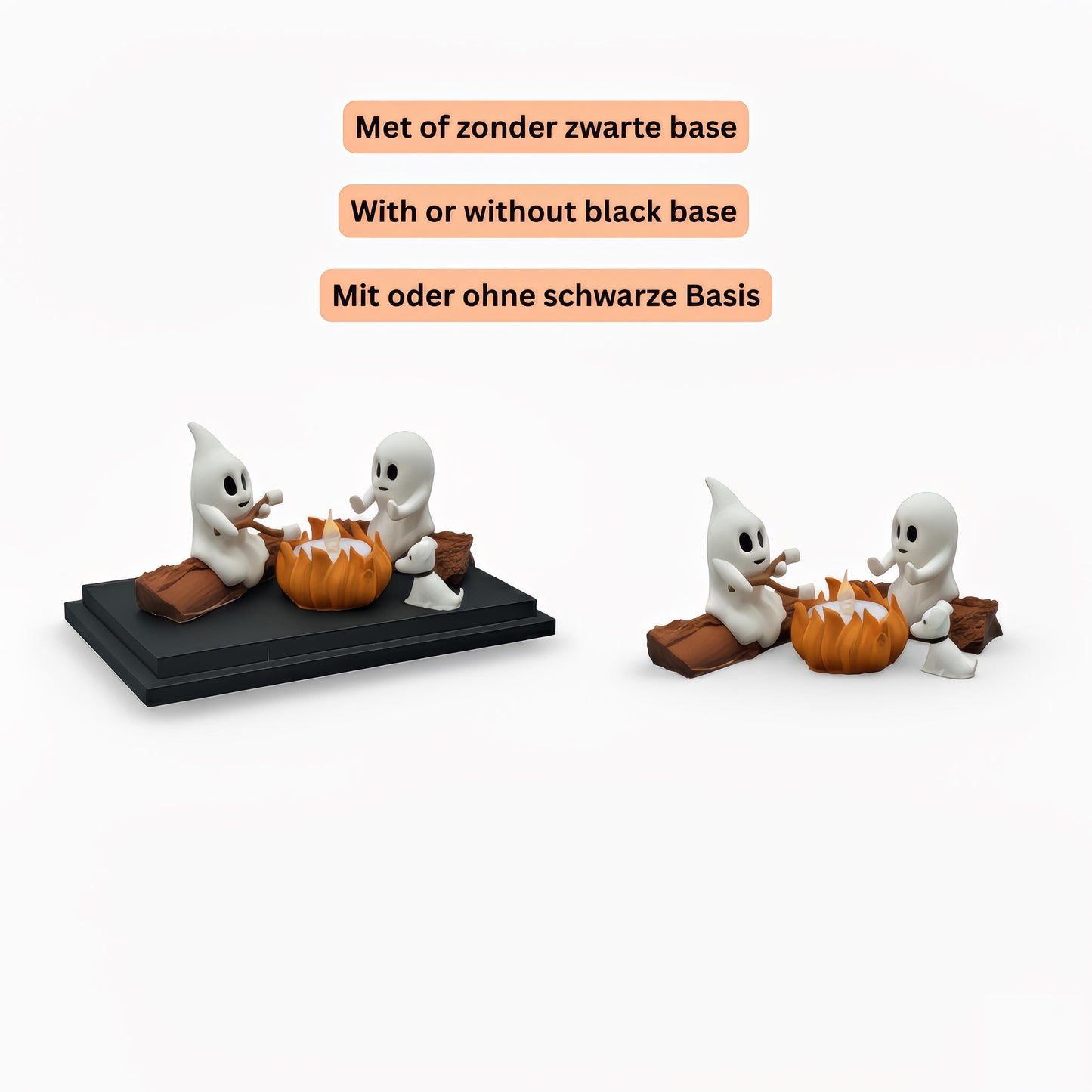 Halloween Spook Kampvuur Decoratie met LED Licht | Schattige Geest Beeldjes | Unieke Herfst & Halloween Tafeldecoratie