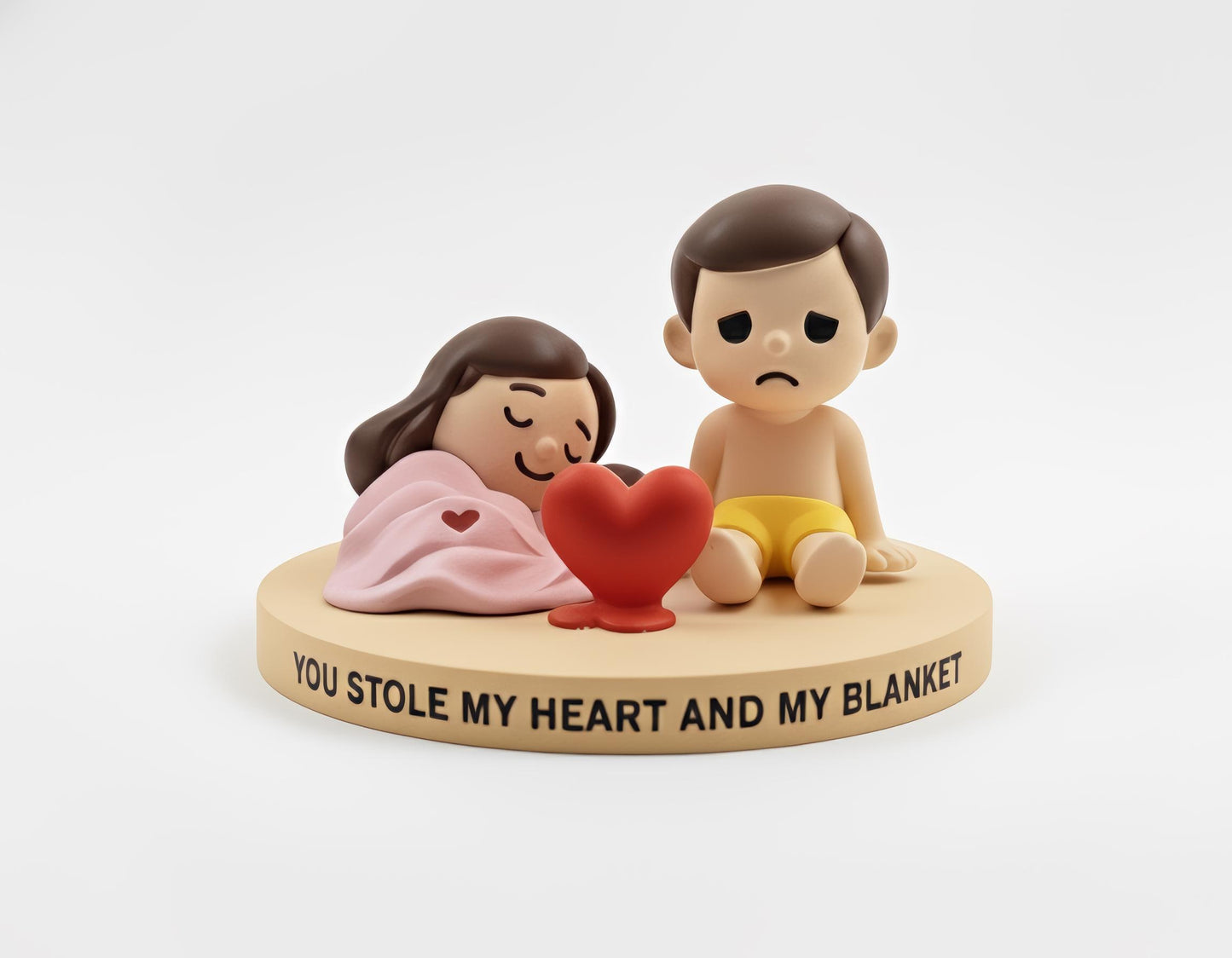 Süße Paar Figur im Bett – Lustiges Geschenk für Paare zum Zusammen Schlafen
