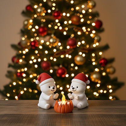 IJsbeer kerstdecoratie met LED – winter dierenfiguur – schattige kerst tafeldecoratie – mini kerstscène kerstdorp – origineel kerstcadeau