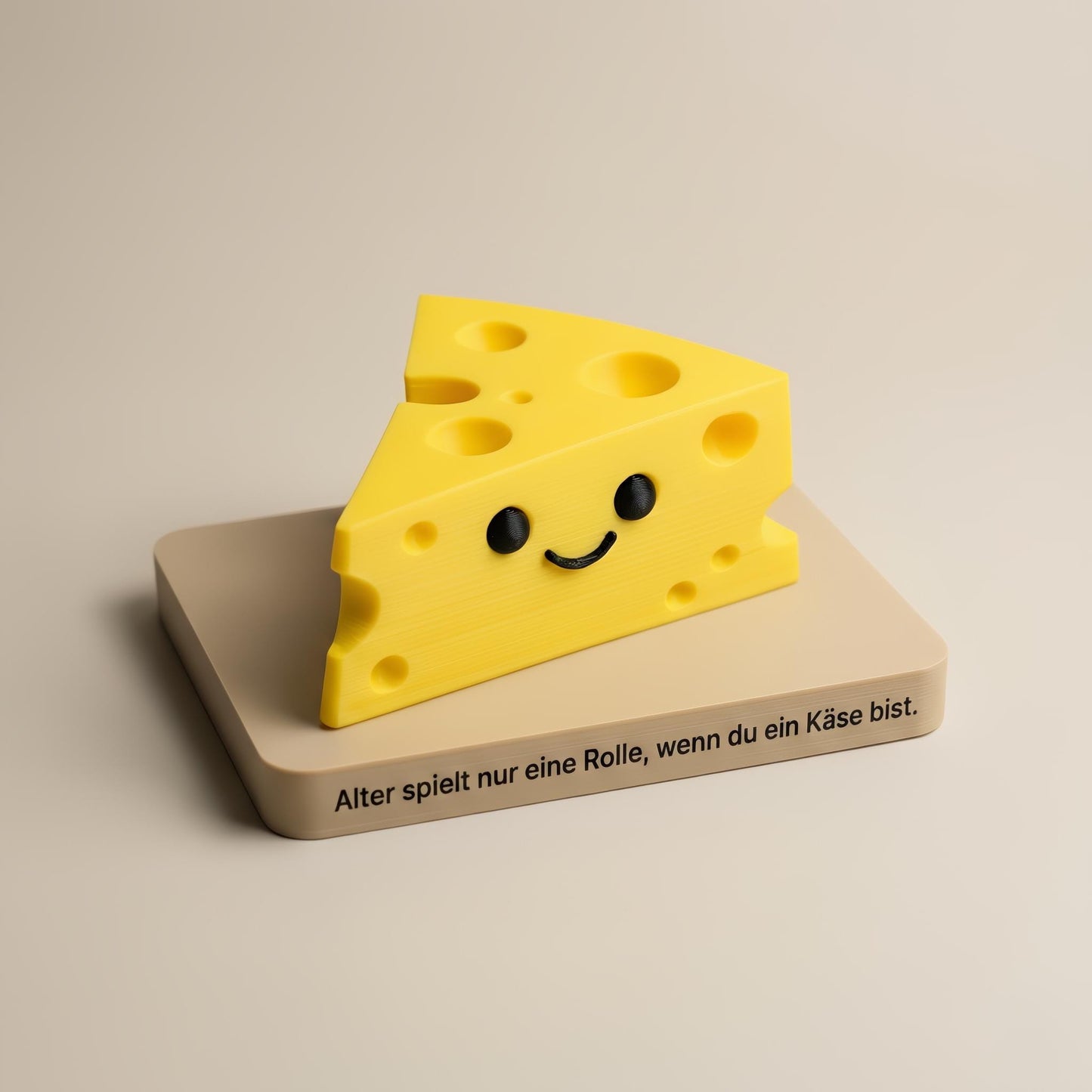 Origineel verjaardagscadeau – grappig kaasje op voet – bureau decoratie – tekst op de voorkant personaliseerbaar – cadeau voor hem/haar