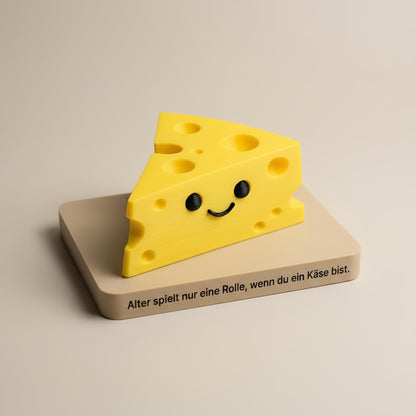 Origineel verjaardagscadeau – grappig kaasje op voet – bureau decoratie – tekst op de voorkant personaliseerbaar – cadeau voor hem/haar