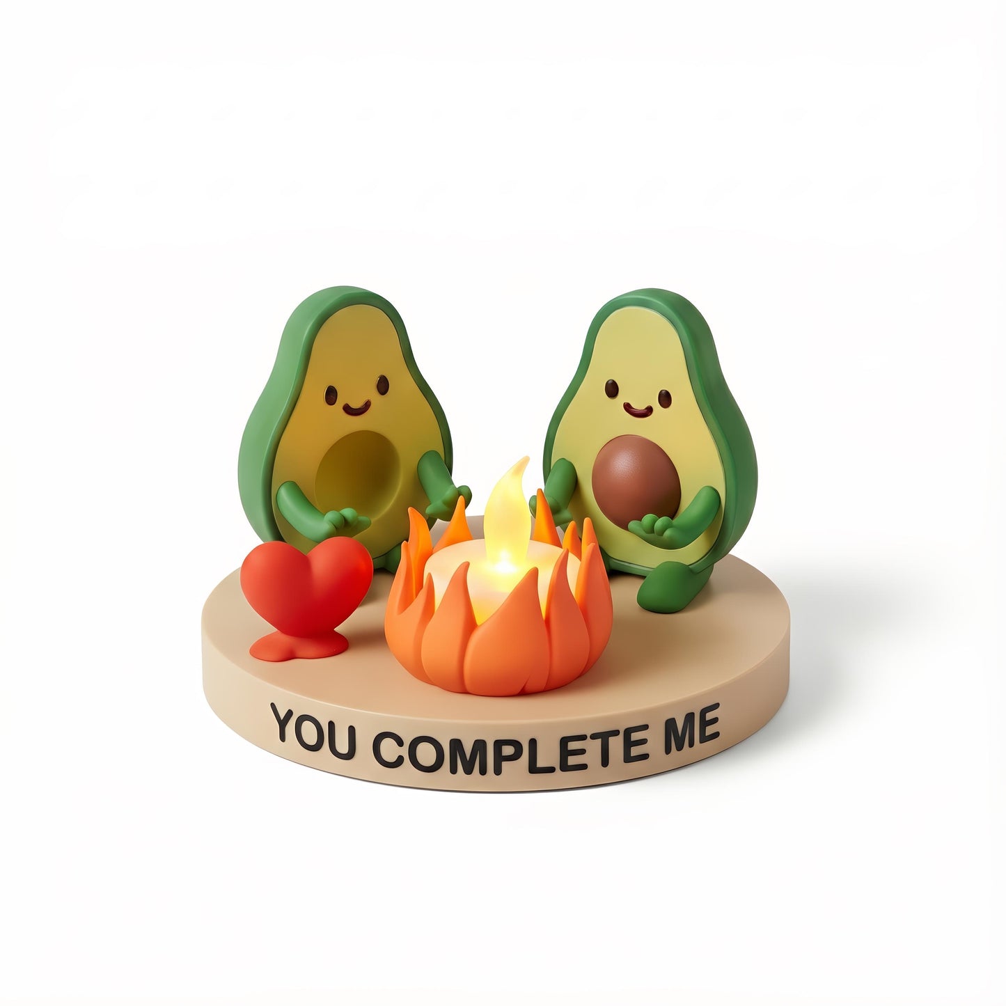 Gepersonaliseerde Avocado Waxinelichthouder voor Stellen - Uniek Valentijn Cadeau voor Haar en Hem - Gezellige Woondecoratie