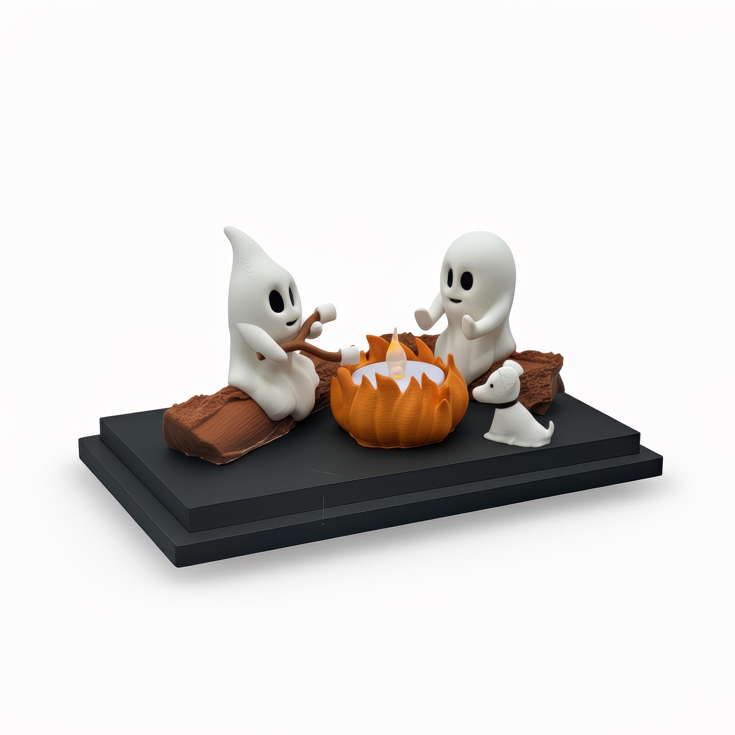 Halloween Spook Kampvuur Decoratie met LED Licht | Schattige Geest Beeldjes | Unieke Herfst & Halloween Tafeldecoratie