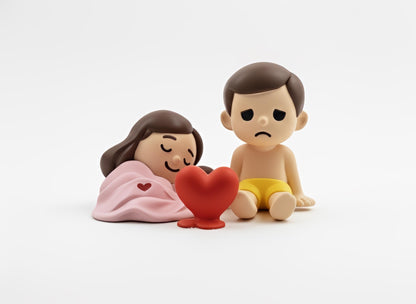 Süße Paar Figur im Bett – Lustiges Geschenk für Paare zum Zusammen Schlafen