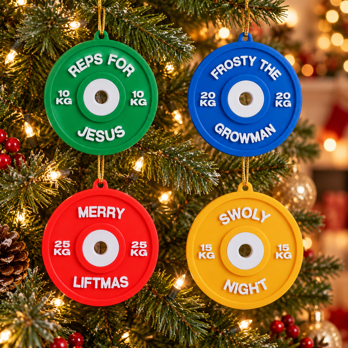 Fitness-Weihnachtskugeln